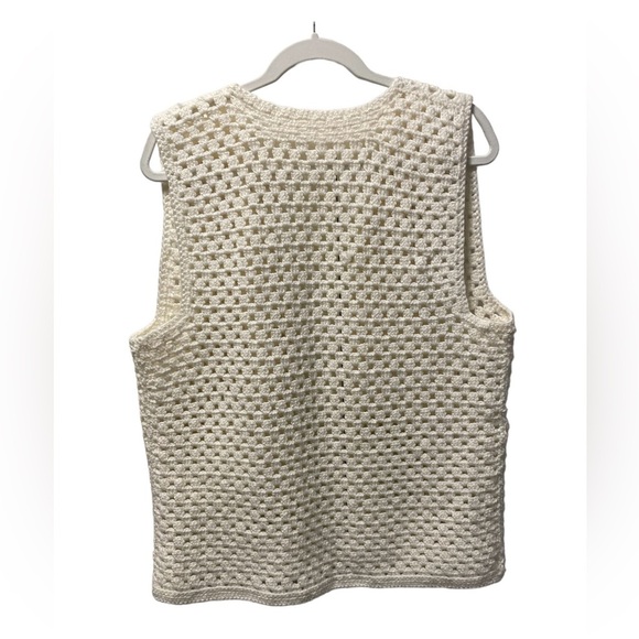 Handmade Knit Cream Coloured Vest - Size Large - Picture 3 of 8